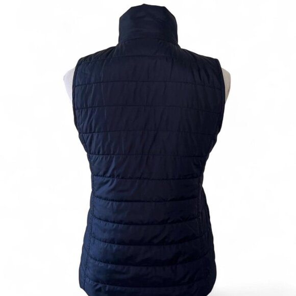 Banana Republic Quilted Vest XS Navy Blue Zip Puffer Warm Minimalist Outdoor - Picture 4 of 8